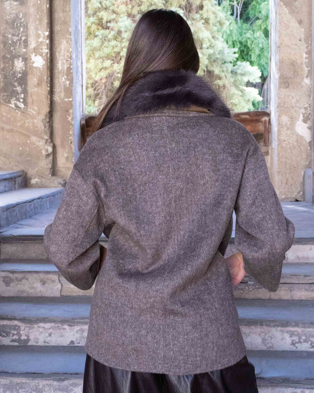 CAP0753 CAPPOTTO OVER CON COLLO BEBE MORO