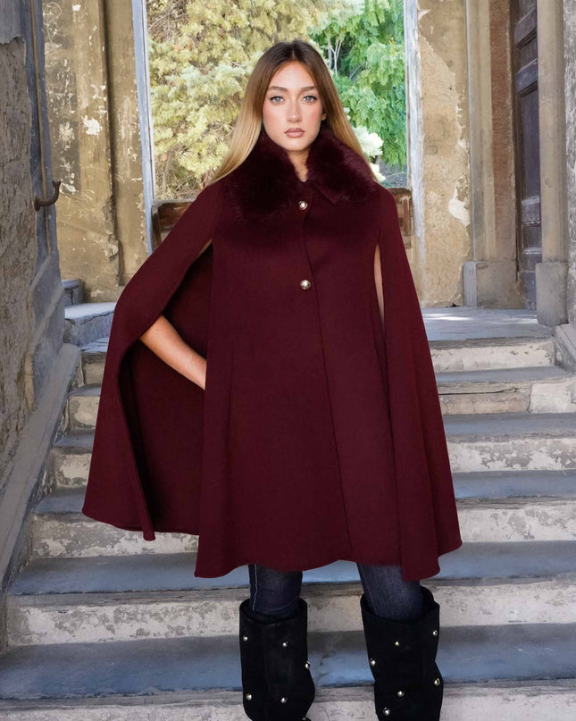 CAP0779 CAPPOTTO IMMAGINE MANTELLA BORDEAUX