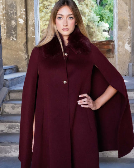 CAP0779 CAPPOTTO IMMAGINE MANTELLA BORDEAUX