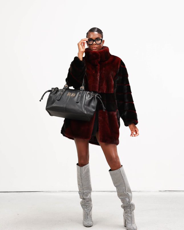 BO01802 BORSA IN ECOPELLE NERO