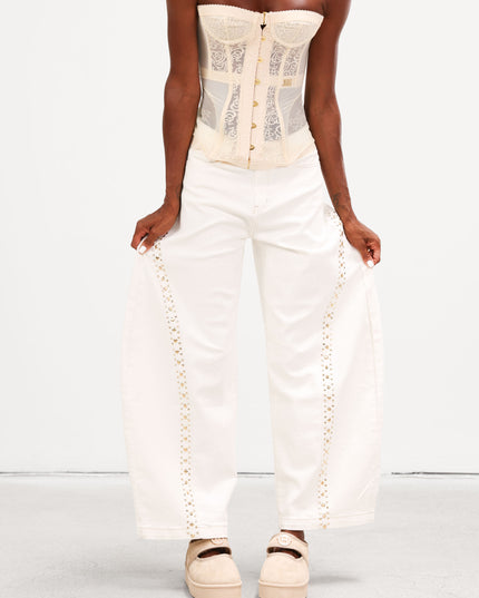 PAN4965 DENIM CREMA BALLON CON BORCHIE
