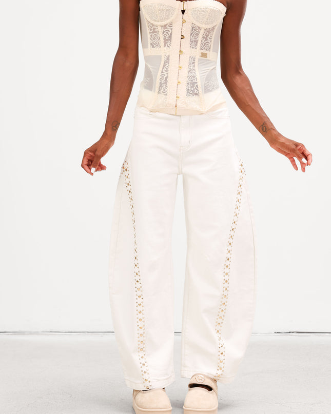 PAN4965 DENIM CREMA BALLON CON BORCHIE