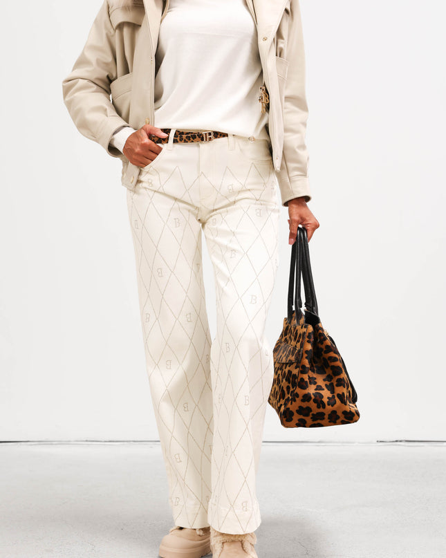 PAN4962 DENIM CON ROMBI STRASS CREMA