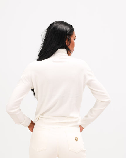 MAG8129 MAGLIA COLLO ALTO PANNA