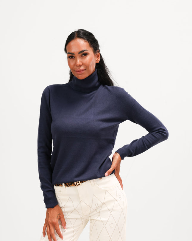 MAG8129 MAGLIA COLLO ALTO BLU