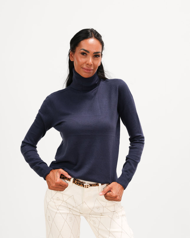 MAG8129 MAGLIA COLLO ALTO BLU