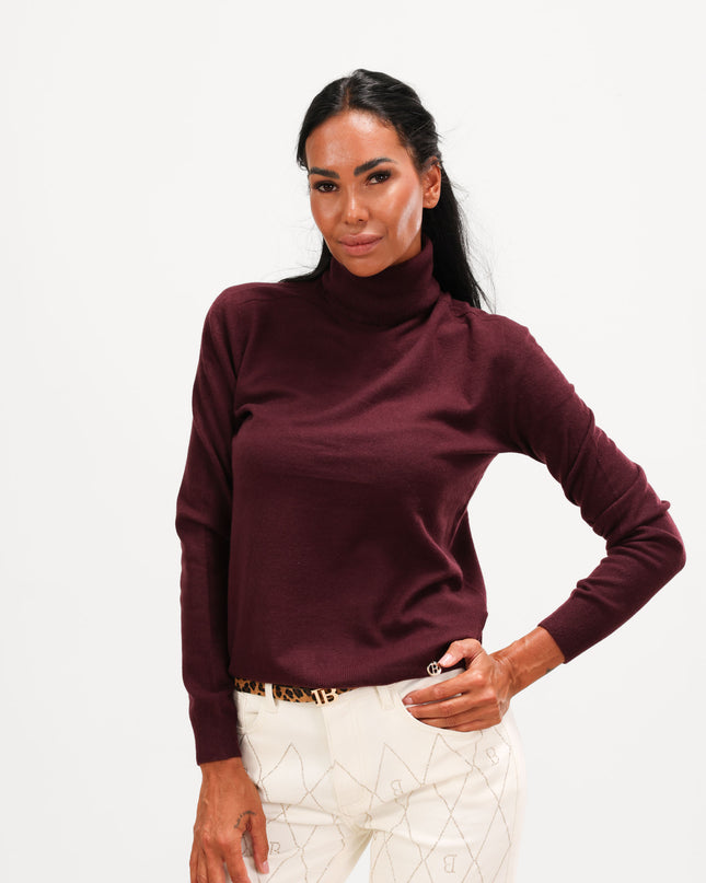 MAG8129 MAGLIA COLLO ALTO BORDEAUX