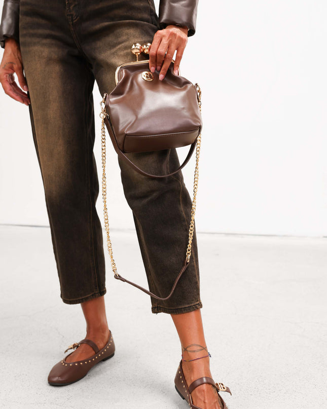 BO01828 BORSA CHIUSURA CLICK/CLACK MORO