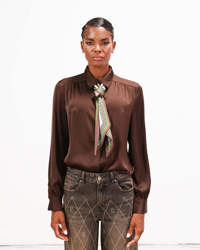 CAM1654 CAMICIA CON FOULARD MORO