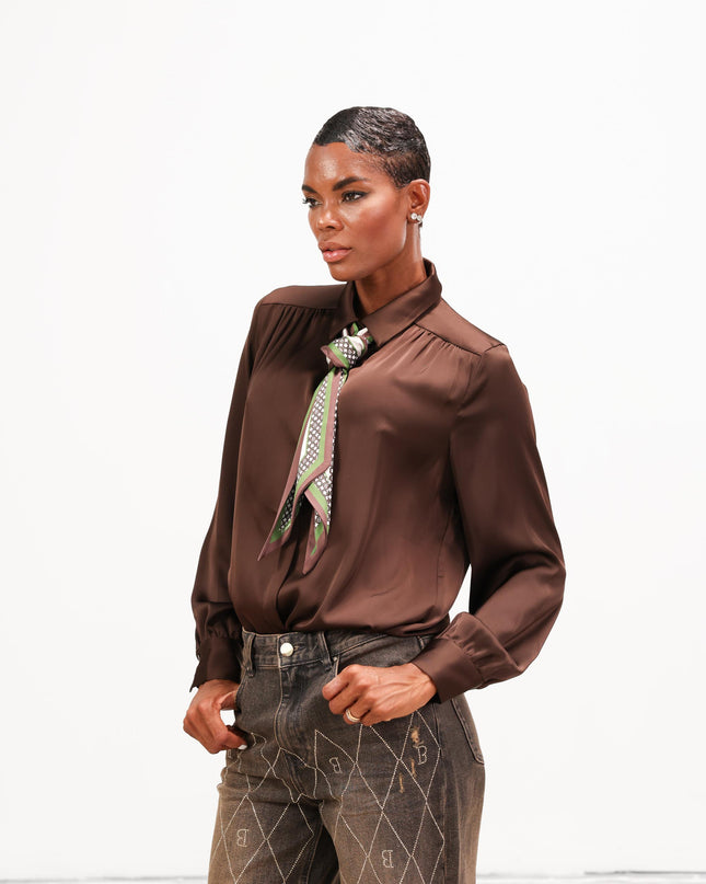CAM1654 CAMICIA CON FOULARD MORO