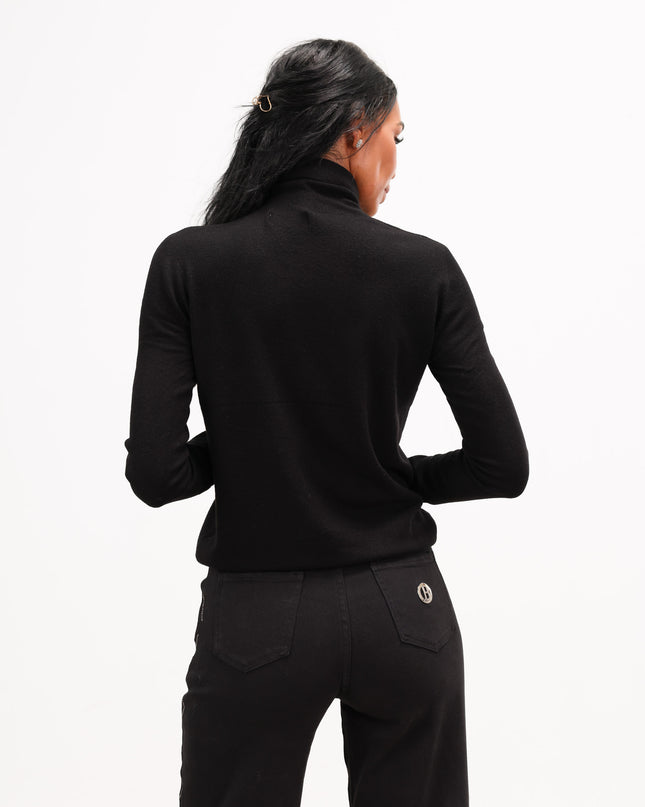 MAG8129 MAGLIA COLLO ALTO NERO