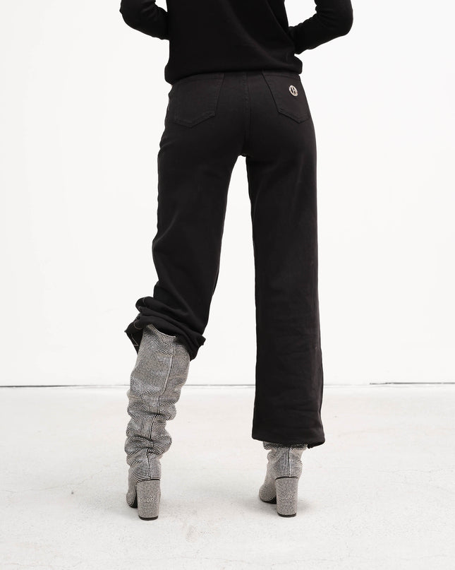 PAN4962 DENIM CON ROMBI STRASS NERO