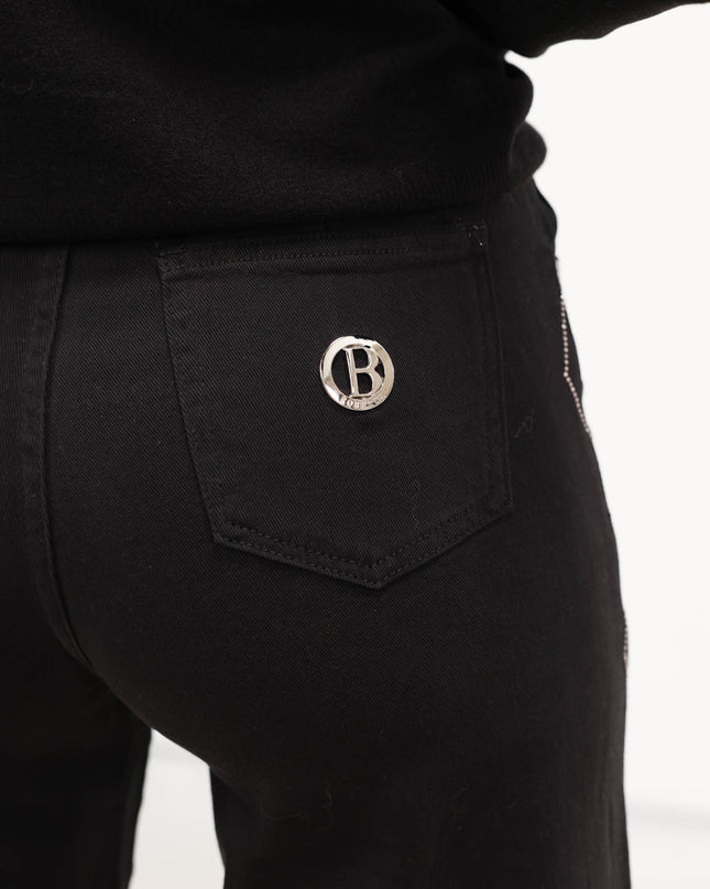 PAN4962 DENIM CON ROMBI STRASS NERO