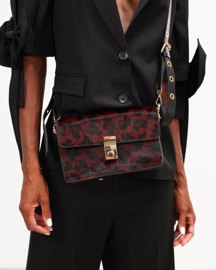 BO01872 BORSA IN CAVALLINO MACULATO BORDEAUX