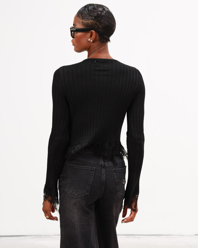 MAG8101 CARDIGAN CON FIOCCHI NERO