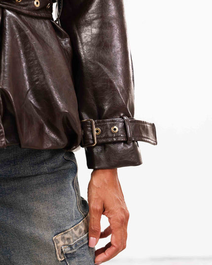 GIA172 GIACCA-TRENCH ECOPELLE MORO