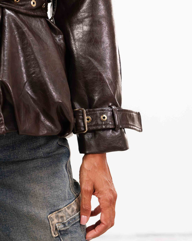 GIA172 GIACCA-TRENCH ECOPELLE MORO