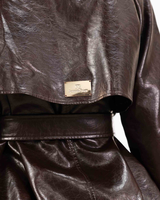 GIA172 GIACCA-TRENCH ECOPELLE MORO