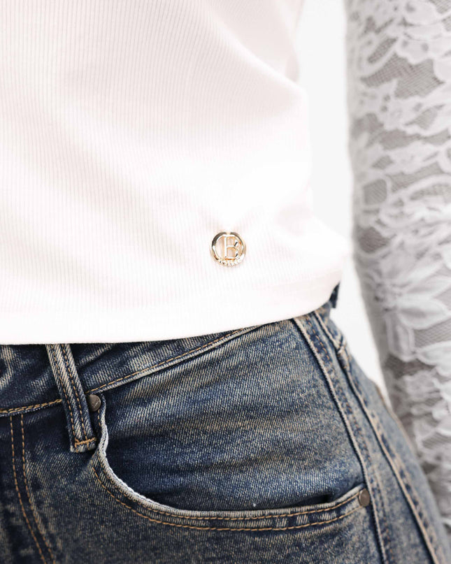MAG8123 MAGLIA CON MANICA IN PIZZO PANNA