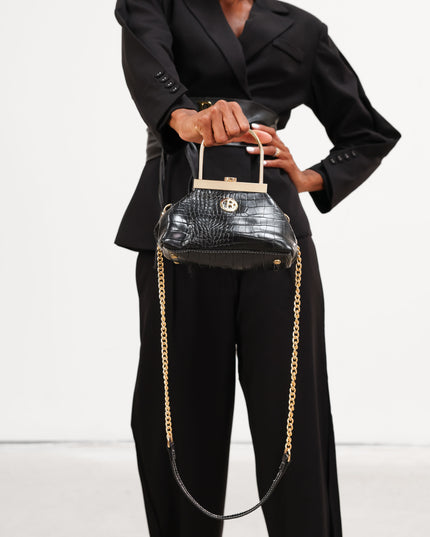 BO01881 BORSA CON MANICO RIGIDO NERO