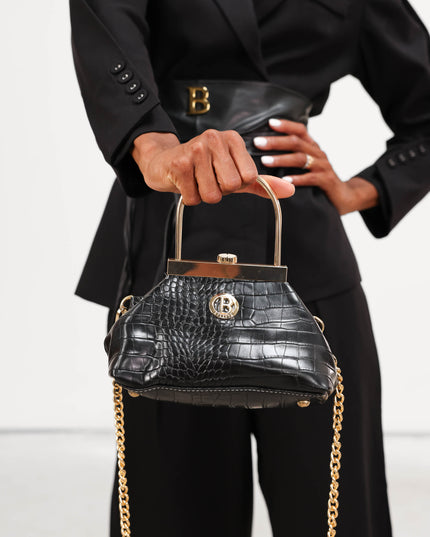 BO01881 BORSA CON MANICO RIGIDO NERO
