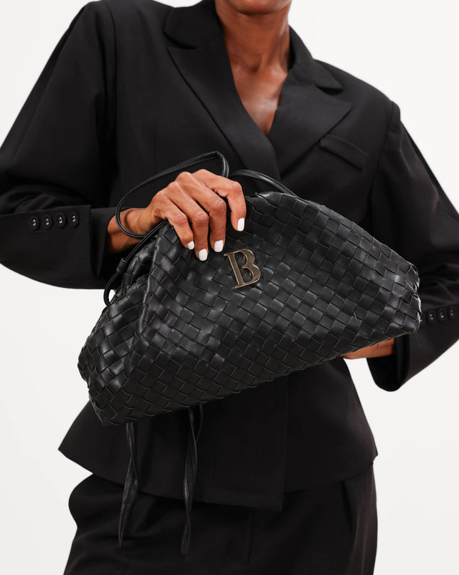 BO01867 CLUTCH INTRECCIATA NERO