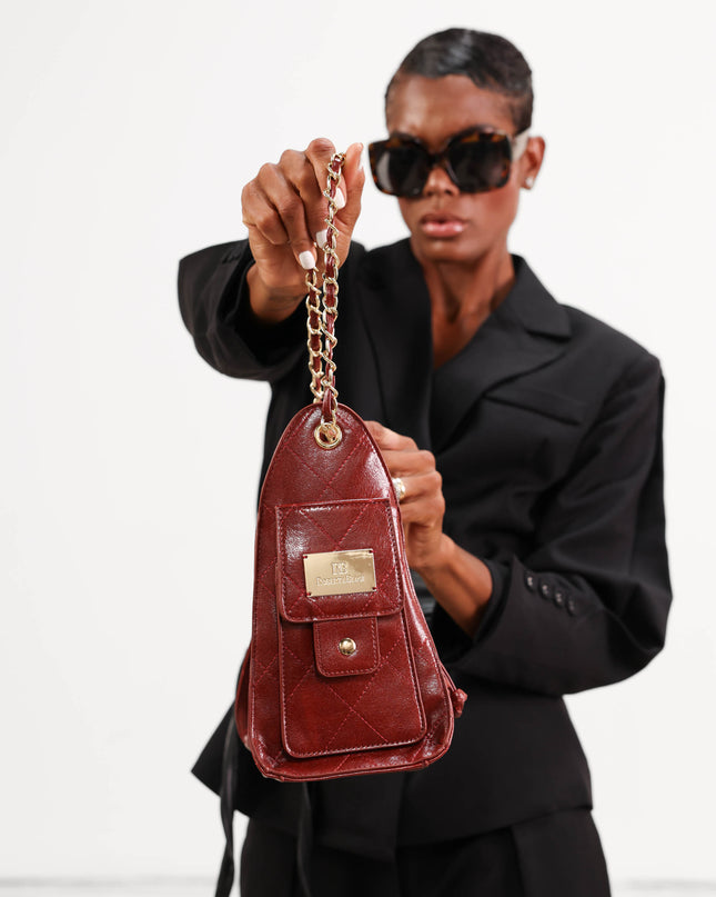 BO01801 BORSA CON TASCHE LATERALI BORDEAUX