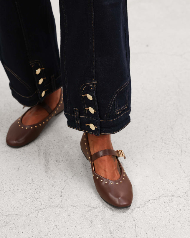 PAN4972 DENIM SCURO BALLON CON BOTTONI CAVIGLIA