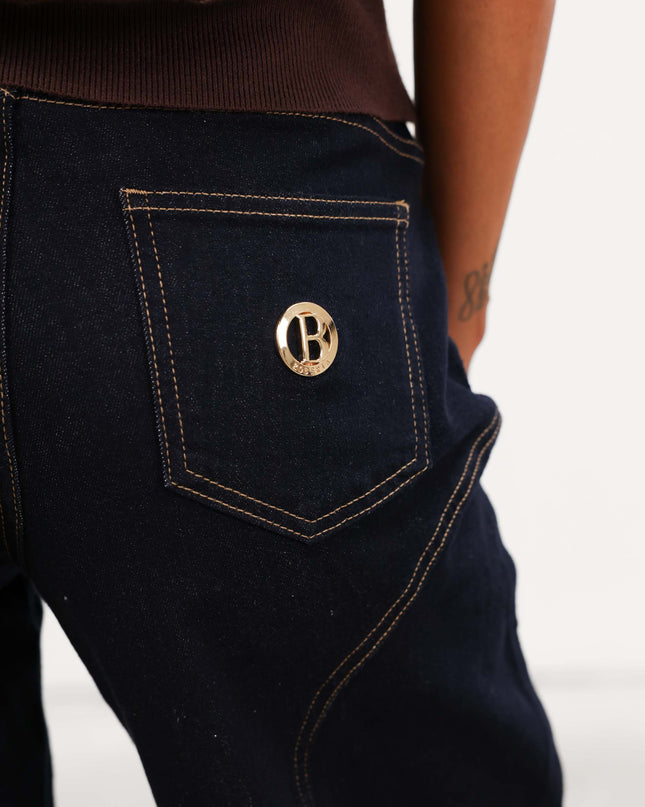 PAN4972 DENIM SCURO BALLON CON BOTTONI CAVIGLIA