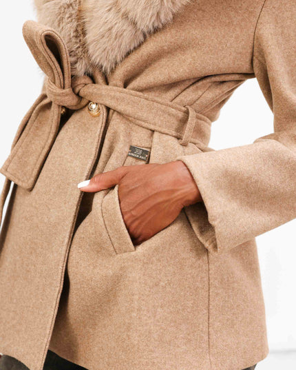 CAP0747 CAPPOTTO CORTO DOPPIOPETTO CAMEL
