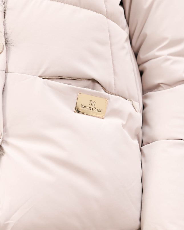 GIU1806 PIMINO CON COLLO IN ECOPELLICCIA BEIGE