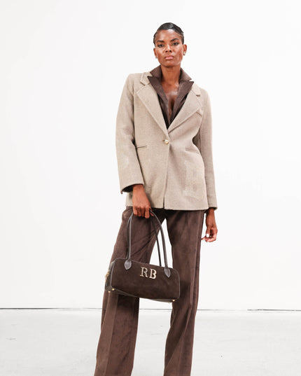 GIA1175 GIACCA IN LANA TAUPE