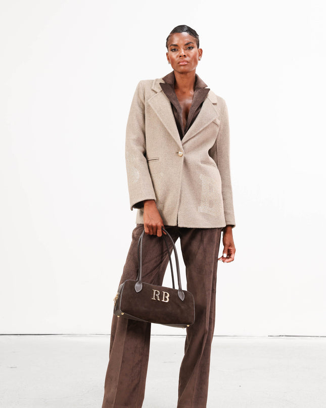 GIA1175 GIACCA IN LANA TAUPE