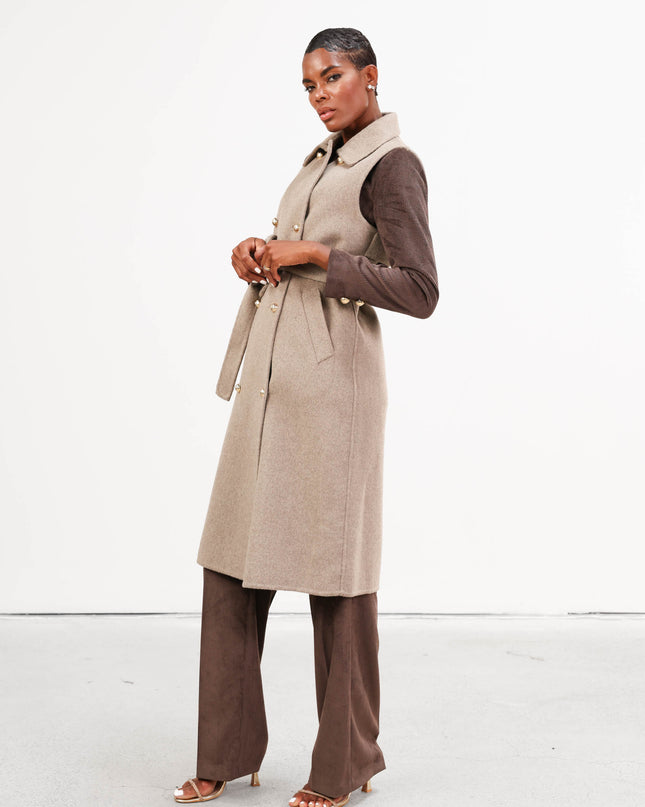 GIL0357 GILET DOPPIOPETTO TAUPE