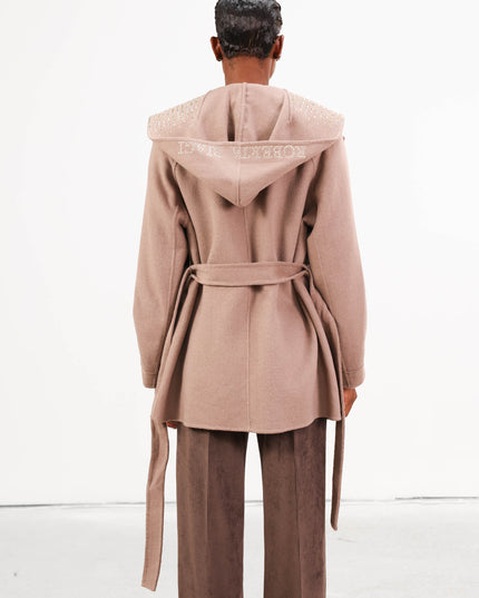 CAP0760 CAPPOTTO CORTO CON CAPPUCCIO CAMEL