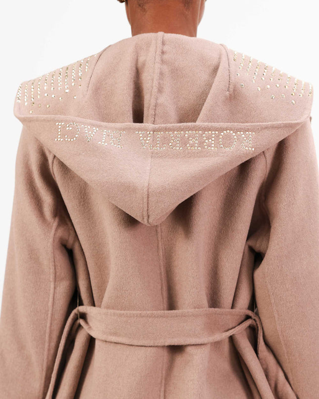 CAP0760 CAPPOTTO CORTO CON CAPPUCCIO CAMEL