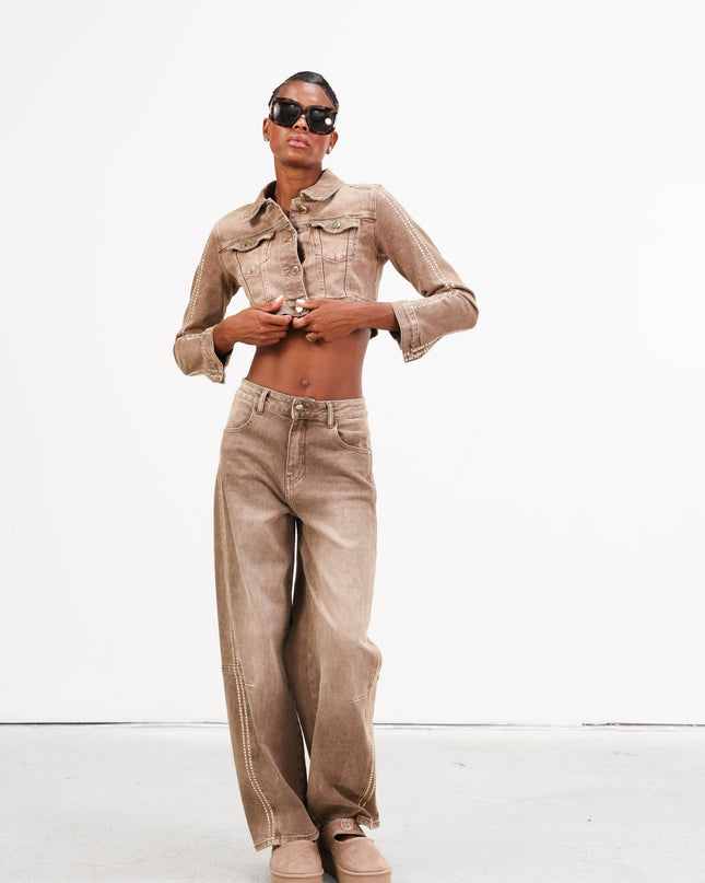 COM1259 COMPLETO DENIM BEIGE