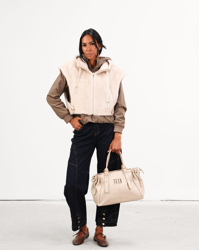 BO01802 BORSA IN ECOPELLE BEIGE