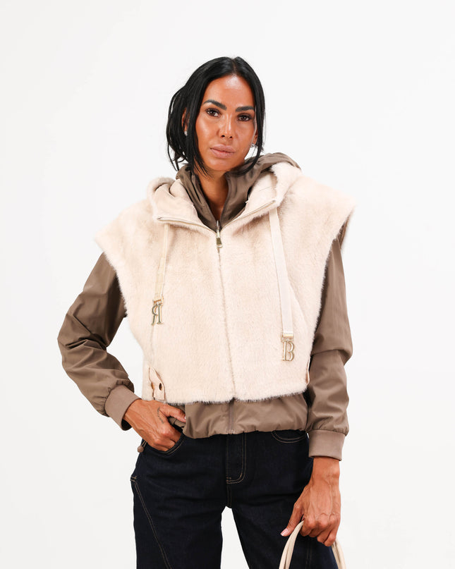 GIL0358 GILET ECOVISONE BEIGE
