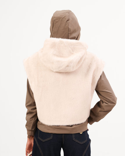 GIL0358 GILET ECOVISONE BEIGE