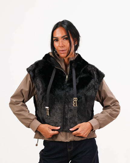 GIL0358 GILET ECOVISONE NERO