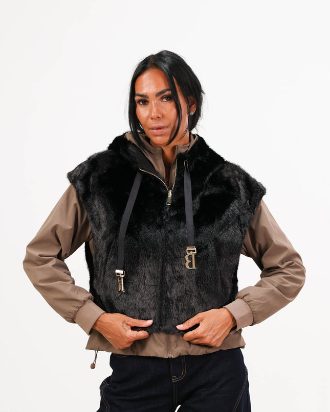 GIL0358 GILET ECOVISONE NERO