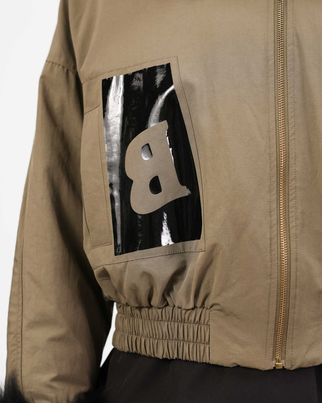 GIU1815 BOMBER CON CAPPUCCIO VERA PELLICCIA