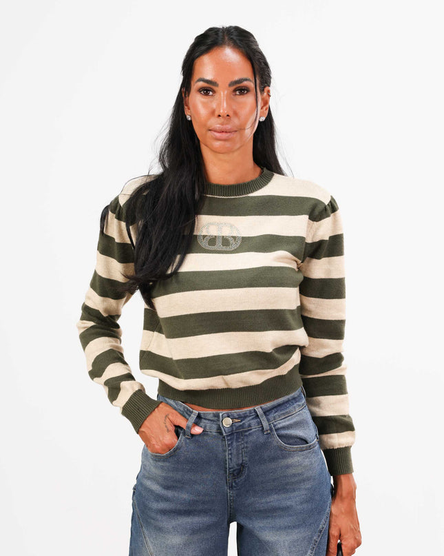 MAG8126 MAGLIA A RIGHE VERDE