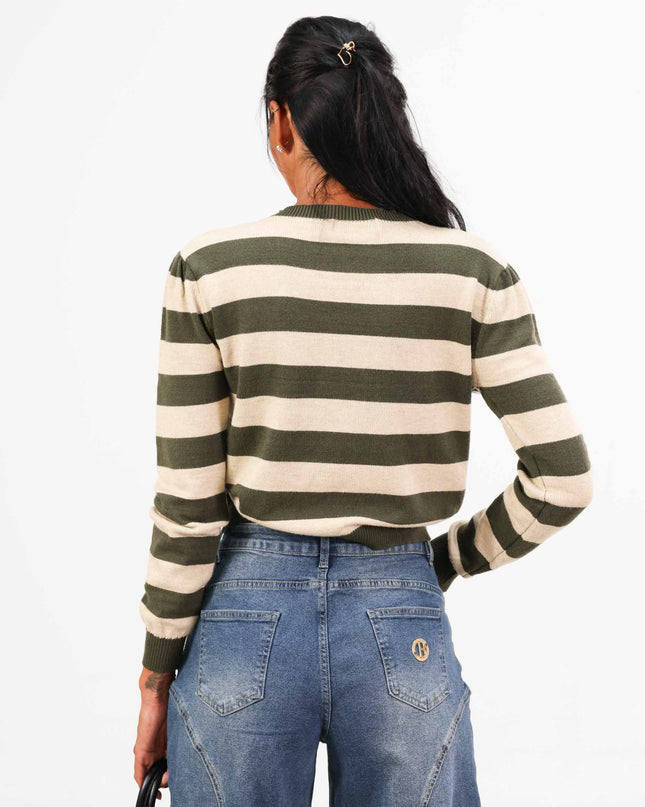 MAG8126 MAGLIA A RIGHE VERDE