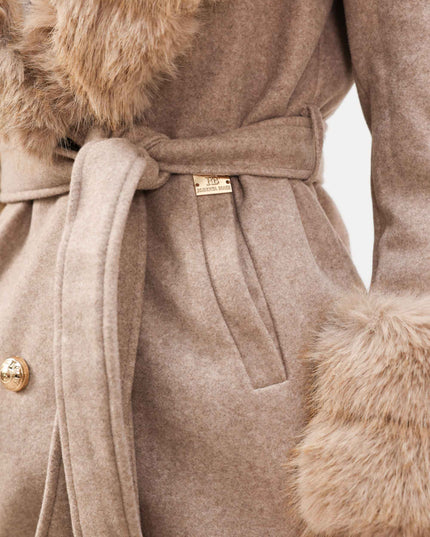 CAP0765 CAPPOTTO IN LANA TAUPE