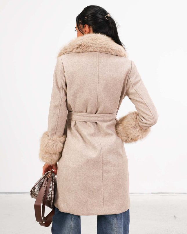 CAP0765 CAPPOTTO IN LANA TAUPE