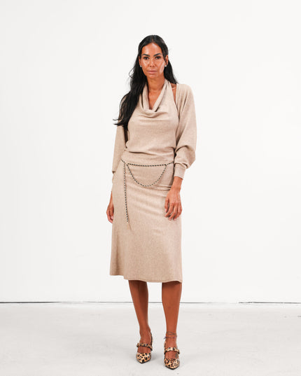 ABI3990 ABITO CON COPRISPALLE TAUPE