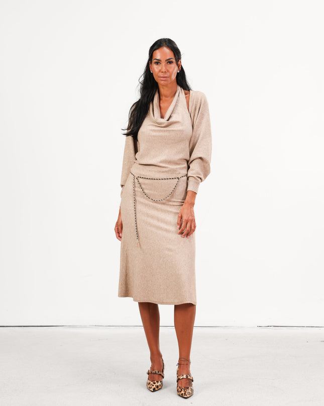 ABI3990 ABITO CON COPRISPALLE TAUPE