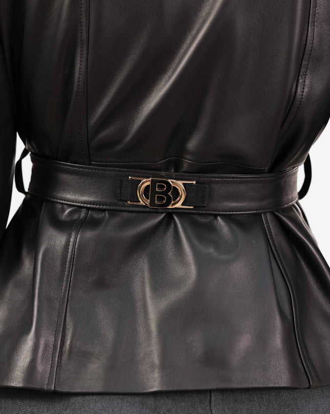 GIA1159 GIACCA VERA PELLE NERO